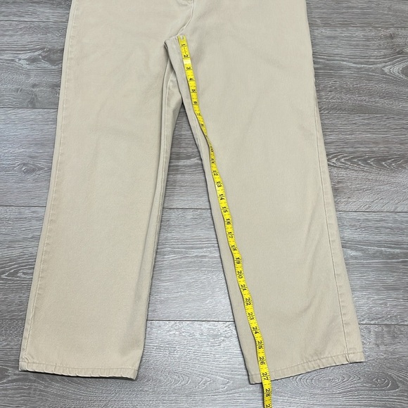 Vintage Lauren Ralph Lauren 100% Cotton Textured High Waisted Pants 10 - Picture 10 of 14